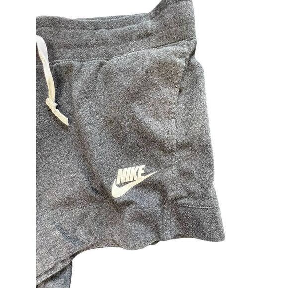 Nike Dark Grey Short Stretchy Athletic Shorts With Pockets And Tie Top - Picture 2 of 5
